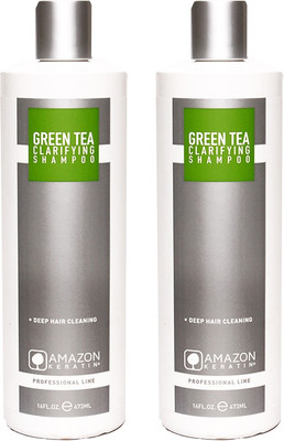 AMAZON KERATIN GREEN TEA CLARIFYING SHAMPOO PACK OF TWO(946 ml)