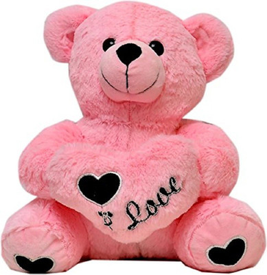 Prachi toys super cute pink teddy bear carry to heart 35cm - 35 cm(Pink)