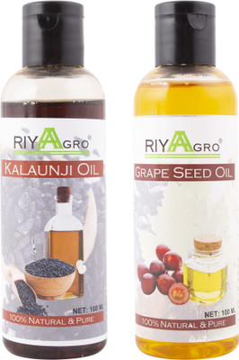 RIYAAGRO (Combo Pack of 2) 100 % Natrual & Pure Undiluted Cold Pressed (Kalaunji & Grape Seed Oil) For Hair-Scalp-Skin-Face-Nails-- 100 ml(100 ml)
RIYAAGRO (Combo Pack of 2) 100 % Natrual & Pure Undiluted Cold Pressed (Kalaunji & Grape Seed Oil) For Hair-Scalp-Skin-Face-Nails-- 100 ml(100 ml)