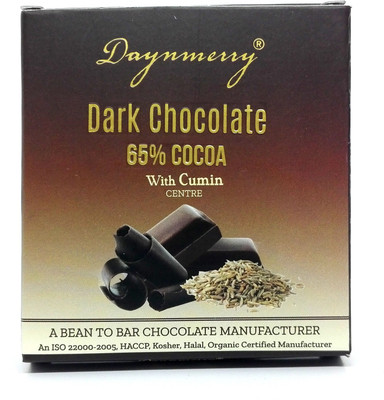 Daynmerry 65% Dark Chocolate with Cumin- 40 gm - Pack of 16 Bars(Pack of 16, 640 g)
Daynmerry 65% Dark Chocolate with Cumin- 40 gm - Pack of 16 Bars(Pack of 16, 640 g)