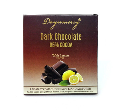 Daynmerry 65% Dark Chocolate with Lemon- 40 gm - Pack of 16 Bars(Pack of 16, 640 g)
Daynmerry 65% Dark Chocolate with Lemon- 40 gm - Pack of 16 Bars(Pack of 16, 640 g)