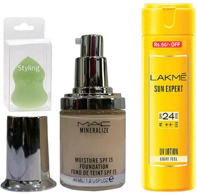 Styling Sponge puff With mineralize liquid foundation & Sun Expert Sunscreen Lotion(Set of 3)
Styling Sponge puff With mineralize liquid foundation & Sun Expert Sunscreen Lotion(Set of 3)