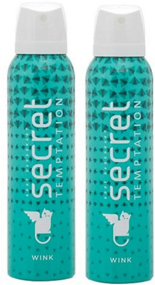 SECRET Temptation Wink Deodorant Spray Pack of 2 Combo (150ML each) Deodorant Spray - For Women (300 ml, Pack of 2) Deodorant Spray - For Women(300 ml, Pack of 2)
SECRET Temptation Wink Deodorant Spray Pack of 2 Combo (150ML each) Deodorant Spray - For Women (300 ml, Pack of 2) Deodorant Spray - For Women(300 ml, Pack of 2)