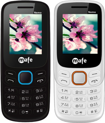 Mafe Nemo Combo of Two Mobiles(Black&Blue, White&Orange)