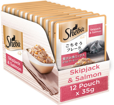 Sheba Premium Mix Skipjack Salmon in Gravy Sea Food, Fish 420 g Wet Cat Food(Pack of 12)
Sheba Premium Mix Skipjack Salmon in Gravy Sea Food, Fish 420 g Wet Cat Food(Pack of 12)