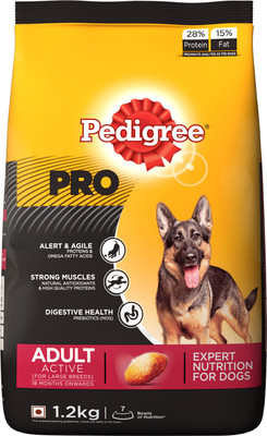 Pedigree PRO Expert Nutrition for Active Adult ( 18 Months Onwards ) 1.2 kg Dry Dog Food