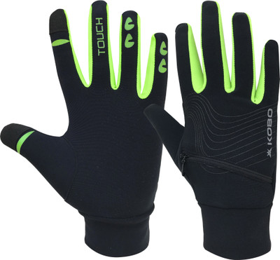 Kobo Fleece Running (Large) Running Gloves (L, Black)