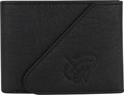 Kidania Men Black Genuine Leather Wallet(3 Card Slots)