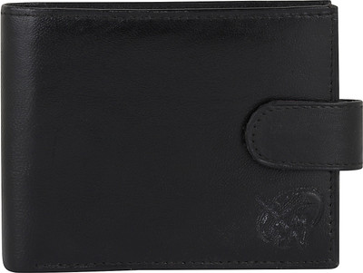 Kidania Men Black Genuine Leather Wallet(3 Card Slots)