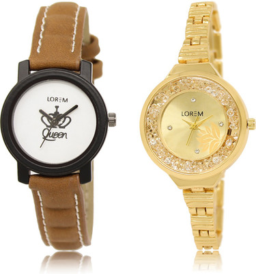 LOREM LR-209-224 Gold & White Round Girl's Metal Bracelet & Leather Watch - For Women
LOREM LR-209-224 Gold & White Round Girl's Metal Bracelet & Leather Watch - For Women
