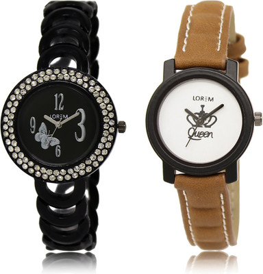 LOREM LR-201-209 White & Black Round Girl's Leather & Metal Bracelet Watch - For Men & Women
LOREM LR-201-209 White & Black Round Girl's Leather & Metal Bracelet Watch - For Men & Women