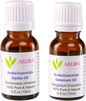 Aruba Essentials Jojoba Oil & Geranium Oil 100% Undiluted Combo of 15 ml each(30 ml)
Aruba Essentials Jojoba Oil & Geranium Oil 100% Undiluted Combo of 15 ml each(30 ml)
