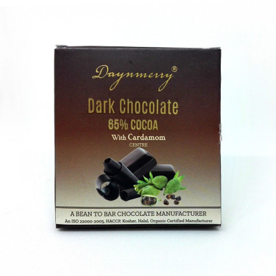 Daynmerry 65% Dark Chocolate with Cardamom- 40 gm - Pack of 16 Bars(Pack of 16, 640 g)
Daynmerry 65% Dark Chocolate with Cardamom- 40 gm - Pack of 16 Bars(Pack of 16, 640 g)