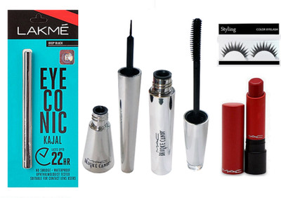 Styling OF Eyelashes With Eyeconic kajal & Mac brook candy Eyeliner With mascara & liptensity lipstick(Set of 5)
Styling OF Eyelashes With Eyeconic kajal & Mac brook candy Eyeliner With mascara & liptensity lipstick(Set of 5)