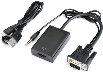 Microware VGA to HDMI Output 1080P HD Audio TV AV HDTV Video Cable Converter Adapter for Pc Laptop To TV/Projector/Monitor HDMI Adapter(Compatible with desk computr, laptop, hd tv box, projector, hdtv, Black)
Microware VGA to HDMI Output 1080P HD Audio TV AV HDTV Video Cable Converter Adapter for Pc Laptop To TV/Projector/Monitor HDMI Adapter(Compatible with desk computr, laptop, hd tv box, projector, hdtv, Black)