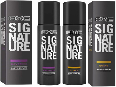 AXE SIGNATURE SUAVE BODY PERFUME 122 ML + SIGNATURE MAVERICK BODY PERFUME 122 ML Deodorant Spray - For Men & Women(122 ml, Pack of 2)
AXE SIGNATURE SUAVE BODY PERFUME 122 ML + SIGNATURE MAVERICK BODY PERFUME 122 ML Deodorant Spray - For Men & Women(122 ml, Pack of 2)