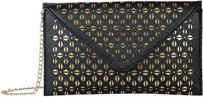 Ikonic Women Evening/Party, Casual Black Leatherette Sling Bag