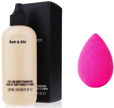 Sah&Shi Face and Body Foundation with Sponge Puff(Set of 2)