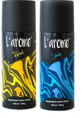 l'arome Combo Pack Deodorant Spray - For Men(300 ml, Pack of 2)