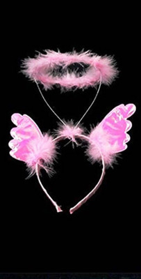 Funcart Feather Halo Fairy Angel Wing Headband-PINK
