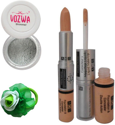 Vozwa Silver Eyeshadow Shimmer Powder, Foundation & Concealer Double Action and Band(Set of 4)
Vozwa Silver Eyeshadow Shimmer Powder, Foundation & Concealer Double Action and Band(Set of 4)