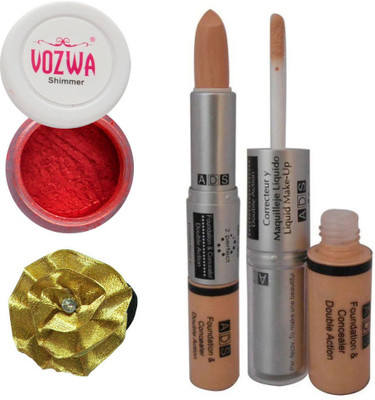 Vozwa Red Eyeshadow Shimmer Powder, Foundation & Concealer Double Action and Band(Set of 4)
Vozwa Red Eyeshadow Shimmer Powder, Foundation & Concealer Double Action and Band(Set of 4)