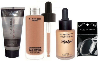 Studio Fix Combo Silicon Puff & Studio Waterweight Foundation,Highlighter,Face Primer(Set of 4)
Studio Fix Combo Silicon Puff & Studio Waterweight Foundation,Highlighter,Face Primer(Set of 4)