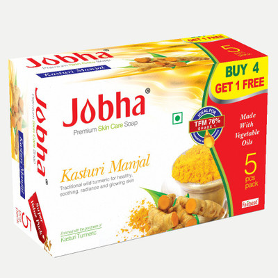 JOBHA Kasturi Manjal Soap 375g(375 g, Pack of 5)