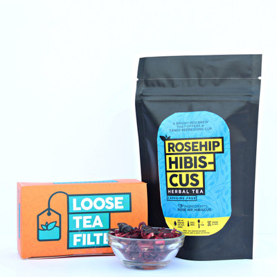 The Tea Trove Rosehip Hibiscus Tea for Healthy BP & Immunity Rose Herbal Tea Pouch(50 g)