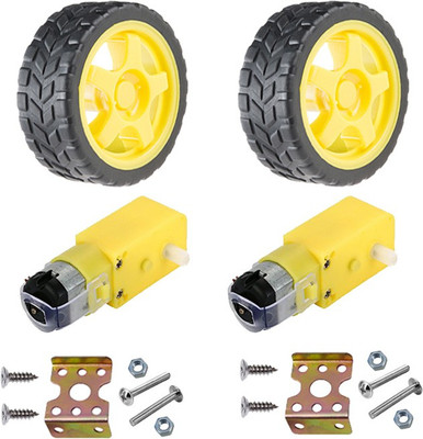 Kit4Curious 2 Pcs Double shaft BO Motor with wide wheel, Clamp, Nut-bolts, Instruction manual(Multicolor)
Kit4Curious 2 Pcs Double shaft BO Motor with wide wheel, Clamp, Nut-bolts, Instruction manual(Multicolor)