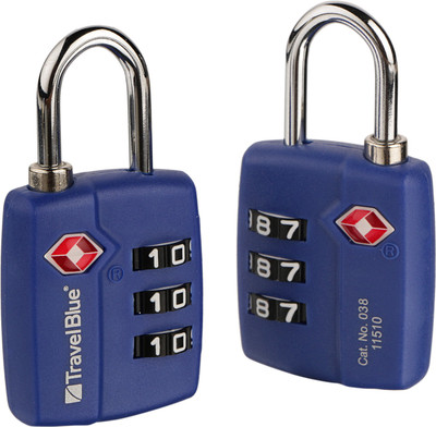 Travel Blue 2 x TSA Combi Safety Lock(Blue)