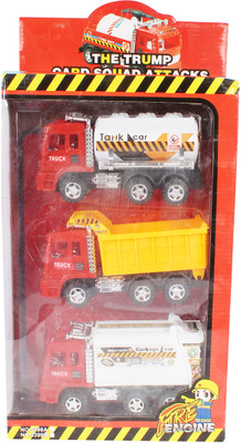 Planet of Toys Friction Construction Trucks Set of 3(Multicolor)