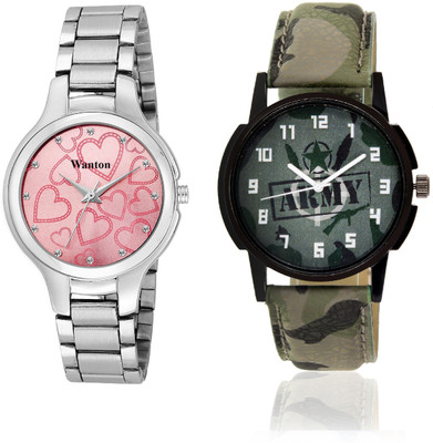 Wanton Pink color official stylish women watch with green army militiry pattern stylish watch combo couple watch Exclusive collection watches Watch - For Boys & Girls
Wanton Pink color official stylish women watch with green army militiry pattern stylish watch combo couple watch Exclusive collection watches Watch - For Boys & Girls