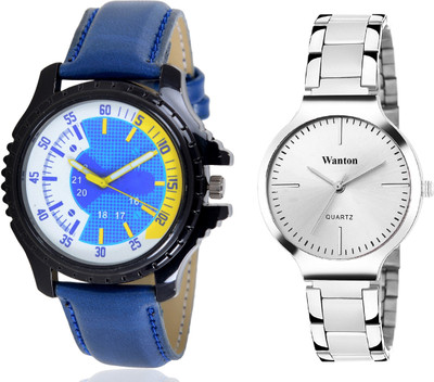 Wanton silver steel belt stylish and fancy watch with Blue color attractive shape combo couple watch Exclusive collection watches Watch - For Boys & Girls
Wanton silver steel belt stylish and fancy watch with Blue color attractive shape combo couple watch Exclusive collection watches Watch - For Boys & Girls