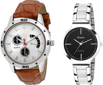 Wanton black steel belt stylish and fancy watch with tan color chronograph pattern stylish combo couple watch Exclusive collection watches Watch - For Boys & Girls
Wanton black steel belt stylish and fancy watch with tan color chronograph pattern stylish combo couple watch Exclusive collection watches Watch - For Boys & Girls