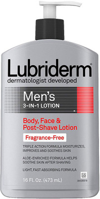 Lubriderm Men's 3-In-1 Lotion, Body, Face And Post-Shave Lotion, Fragrance Free, 16 Ounce(473 ml)
Lubriderm Men's 3-In-1 Lotion, Body, Face And Post-Shave Lotion, Fragrance Free, 16 Ounce(473 ml)