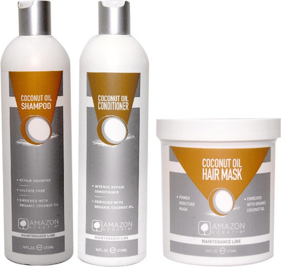 AMAZON KERATIN COCONUT OIL SHAMPOO, COCONUT OIL CONDITIONER, COCONUT OIL HAIR MASK(Set of 3)
AMAZON KERATIN COCONUT OIL SHAMPOO, COCONUT OIL CONDITIONER, COCONUT OIL HAIR MASK(Set of 3)