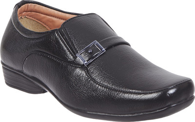 Swagger SWAG Genuine Leather Formal Shoes Derby Slip On For Men(Black