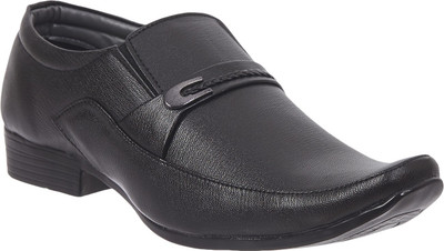 Swagger SWAG Genuine Leather Formal Shoes Derby Slip On For Men(Black