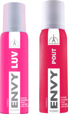 ENVY POUT & LUV Deodorant Spray - For Women(255 ml, Pack of 2)