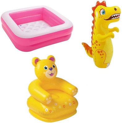 DINAARKAN COMBO OF 3 FEET BATH TUB CUM SQUARICAL PINK BOX POOL AND 3 FEET INFLATABLE HITME DRAGON AND 2.5 FEET TEDDY CHAIR Inflatable Pool(Multicolor)
DINAARKAN COMBO OF 3 FEET BATH TUB CUM SQUARICAL PINK BOX POOL AND 3 FEET INFLATABLE HITME DRAGON AND 2.5 FEET TEDDY CHAIR Inflatable Pool(Multicolor)
