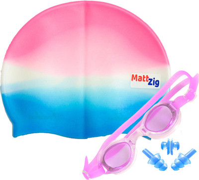 MattZig ACE (One Cap + One Goggle + Ear Plug + Nose Clip) Swimming Kit