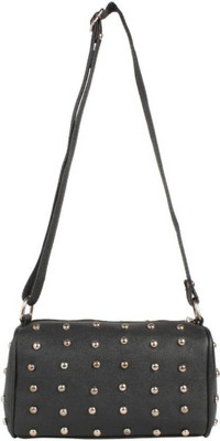 SV Creations Girls Evening/Party Black PU Sling Bag