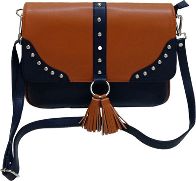 Caris Girls Evening/Party Blue, Brown PU Sling Bag