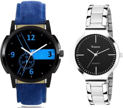 Wanton blue leatherr strap attctive design dial with black stylish steel strap belt watch combo for couple watch Exclusive collection watches Watch - For Boys & Girls
Wanton blue leatherr strap attctive design dial with black stylish steel strap belt watch combo for couple watch Exclusive collection watches Watch - For Boys & Girls
