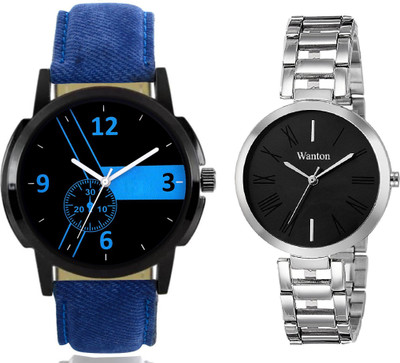 Wanton blue stylish attractive design leather strap watch with black profesional and beautiful dial steel belt watch combo for couple Exclusive collection watches Watch - For Boys & Girls
Wanton blue stylish attractive design leather strap watch with black profesional and beautiful dial steel belt watch combo for couple Exclusive collection watches Watch - For Boys & Girls