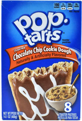 Pop Tarts Toaster Pastries, Frosted Chocolate Chip Cookie Dough, 8 pack - 400g(400 g, Box)
Pop Tarts Toaster Pastries, Frosted Chocolate Chip Cookie Dough, 8 pack - 400g(400 g, Box)