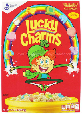 General Mills Lucky Charms Frosted Toasted Oat Cereal with Marshmallows- 326g (11.5oz)(326 g, Box)
General Mills Lucky Charms Frosted Toasted Oat Cereal with Marshmallows- 326g (11.5oz)(326 g, Box)