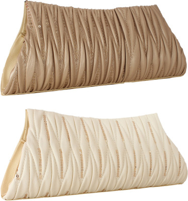 Fillincart Casual, Party Brown, Beige Clutch, Beige;brown