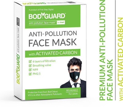 BodyGuard Reusable Anti Pollution Mask with Activated Carbon, N99 + PM2.5 For Men And Women (Pack of 1) FSP124 Mask
BodyGuard Reusable Anti Pollution Mask with Activated Carbon, N99 + PM2.5 For Men And Women (Pack of 1) FSP124 Mask